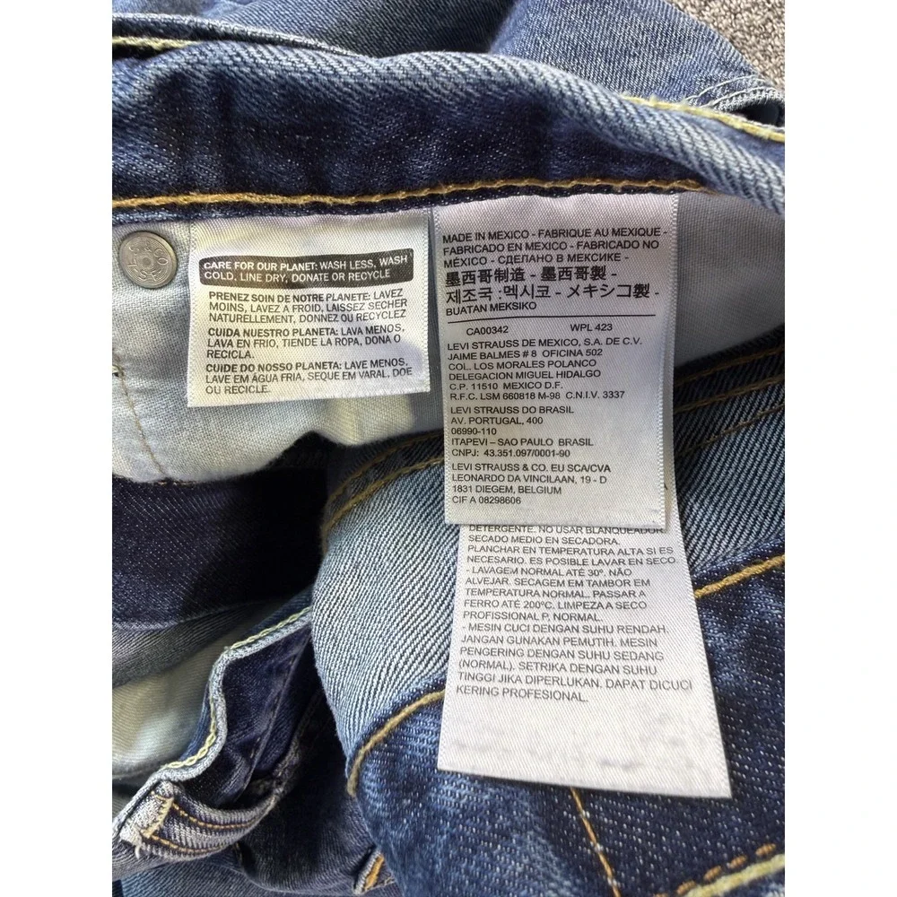 Levi's 559 Jeans Mens 36x32 Blue Denim Whiskered Medium Wash Straight Streetwear
